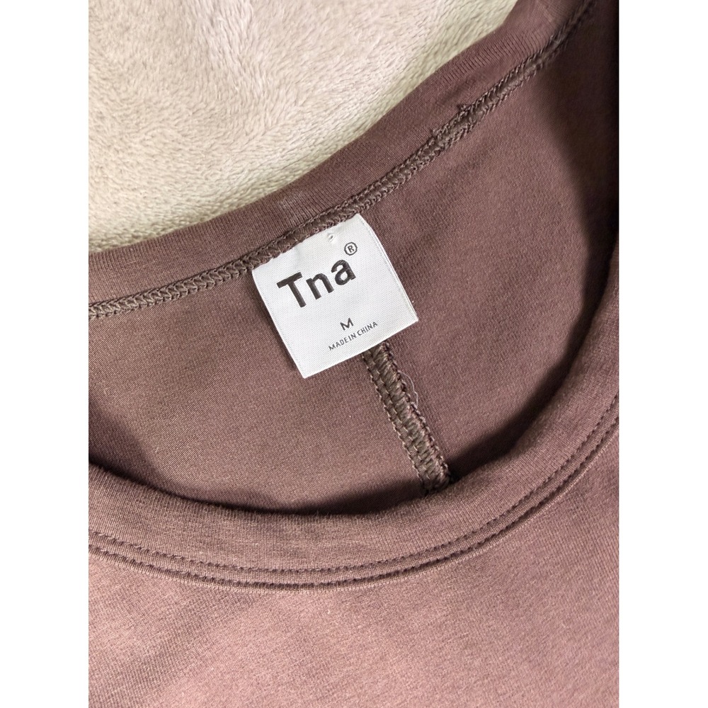 Tna Aritzia Tank Mini Dress‎ Mocha Brown Sleeveless Size Medium Organic Cotton - Picture 3 of 10